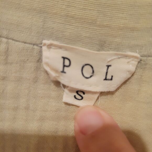 Nwot POL Ribbed Long Sleeve Henley Shirt Top Green Distressee Oversized Small - Picture 9 of 11